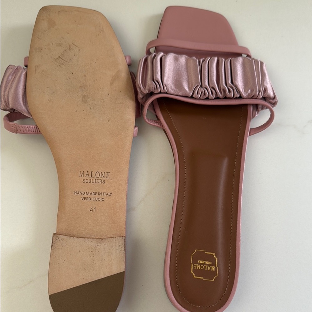 Malone Souliers Satin Pink Sandals